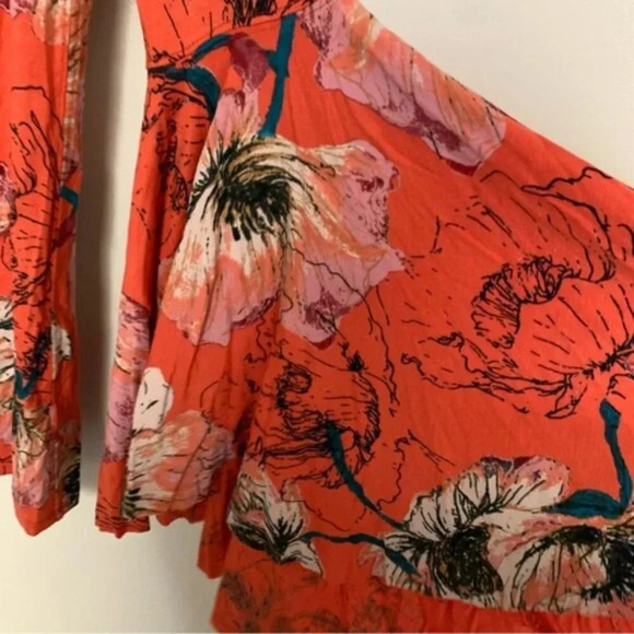 We The Free Printed Birds Of Paradise Top Mulitcolour Flared Sleeves L - Picture 9 of 15